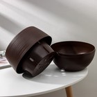 Горшок для цветов с поддоном «Япония», 3 л, тёмно-коричневый - Фото 3