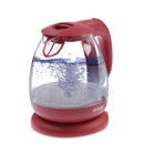 Чайник электрический ENERGY E-296, стекло, 1 л, 1100 Вт, красный - фото 318319979