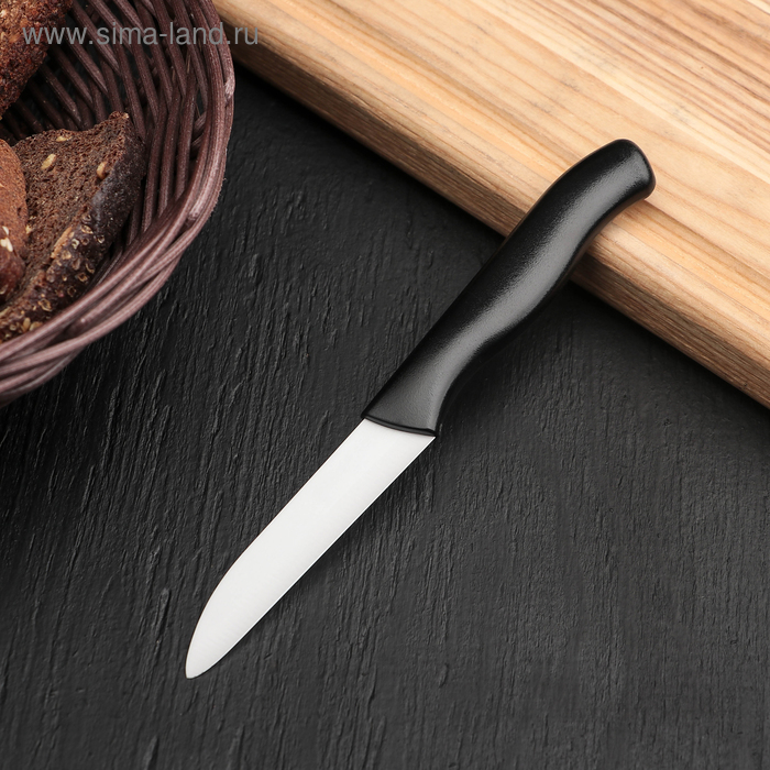 Нож SAMURA ECO овощной, циркониевая керамика, лезвие 7,5 см, чёрная рукоять - Фото 1
