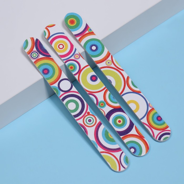 Пилки-наждаки, абразивность 240/240, 18 см, 3 шт, рисунок МИКС - Фото 1