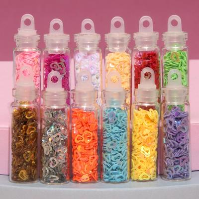 Пайетки для декора «Сердечки», 12 бутылочек