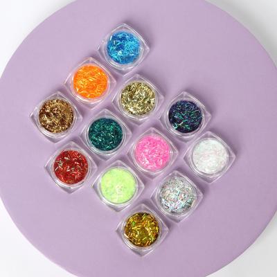 Стружка для декора, 12 баночек, в пластиковом органайзере