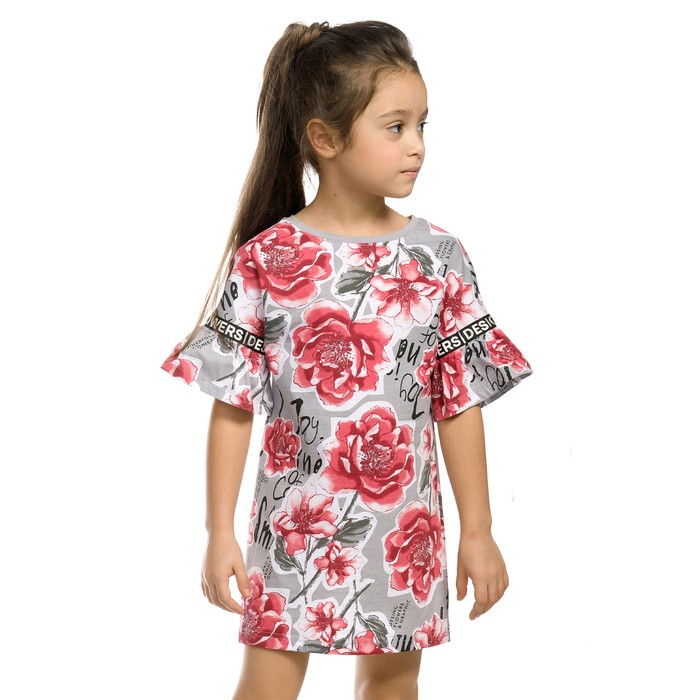 Платье для девочки, рост 110 см, цвет серый