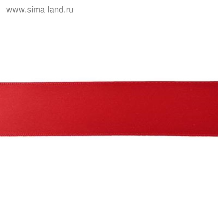 Лента атласная, ширина 2,5 см., в рулоне 91,40 м., цвет красный - Фото 1
