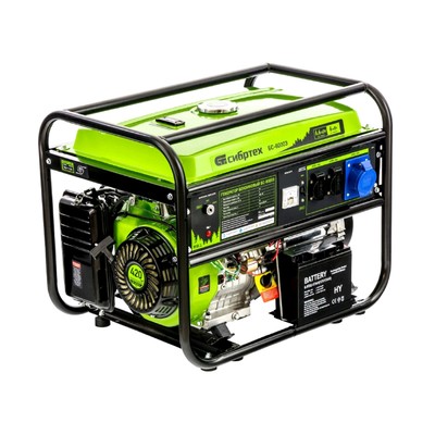 Генератор бензиновый «Сибртех» БС-8000Э, 6.6 кВт, бак 25 л, четырехтактный, электростартер