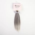 Волосы - тресс для кукол «Пепельно-серые прямые», длина волос: 25 см, ширина: 150 см - фото 615980