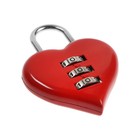 Замок навесной кодовый ТУНДРА «Сердце», красный - Фото 2