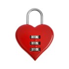 Замок навесной кодовый ТУНДРА «Сердце», красный - Фото 5