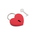 Замок сувенирный ТУНДРА «Сердце», красный - Фото 1