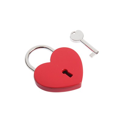 Замок сувенирный ТУНДРА «Сердце», красный