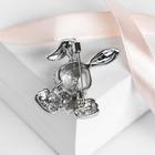 Брошь «Зайчик», цвет белый в серебре - Фото 2