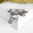 Брошь «Стрекоза» с бусиной, цветная в серебре - Фото 3