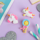 Набор значков (3шт) «Единороги» сладости, форма МИКС, цветные - Фото 1