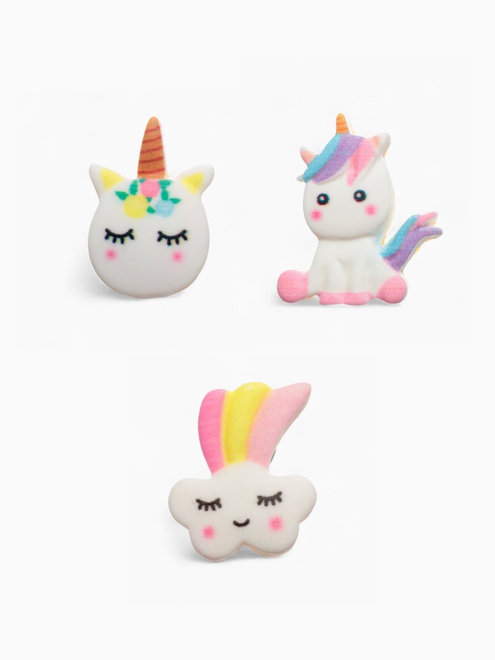 Набор значков (3 шт.) «Единороги» милые, форма МИКС, цветные - Фото 1