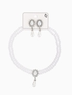 Набор 2 предмета: серьги, колье "Антуанетта" вспышка, цвет белый в серебре - фото 809332033