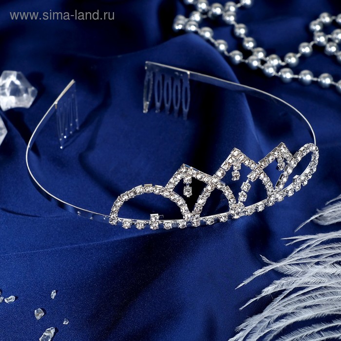 Диадема для волос «Шарлиз», 3 см, серебро - Фото 1