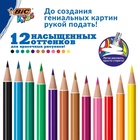 Карандаши 12 цветов BIC Kids Illusion, детские, шестигранные, с ластиком, стираемые - Фото 3