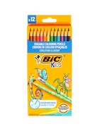 Карандаши 12 цветов BIC Kids Illusion, детские, шестигранные, с ластиком, стираемые - Фото 7