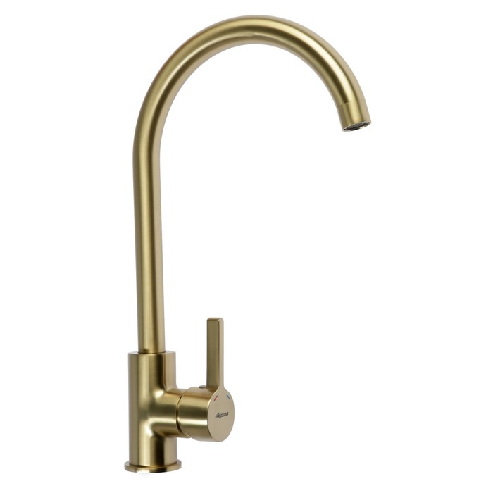 Смеситель для кухни Accoona A4594AW, однорычажный, высокий излив, латунь, золото - Фото 1