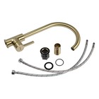 Смеситель для кухни Accoona A4594AW, однорычажный, высокий излив, латунь, золото - Фото 7