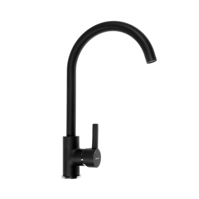 Смеситель для кухни Accoona A4594F, однорычажный, высокий излив, латунь, черный