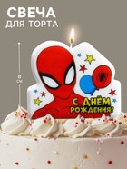 Свеча в торт «С Днем Рождения!», Человек-паук, 8×8 см - Фото 1