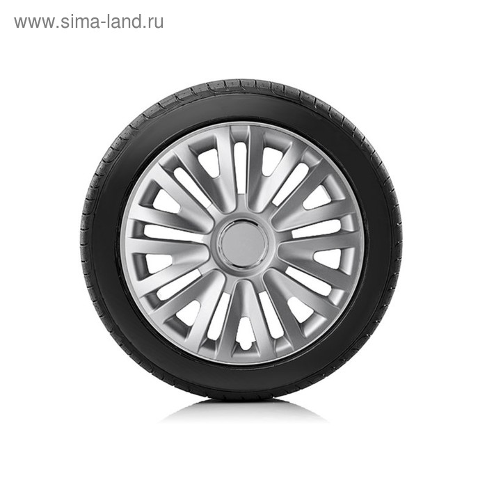 Колпаки колесные Autoprofi R14, PP пластик, регулировочный обод, металлик, 350мм, 4 шт - Фото 1