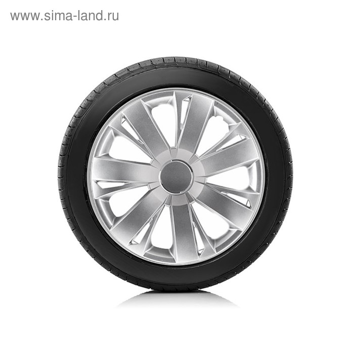 Колпаки колесные Autoprofi R14, PP пластик, регулировочный обод, металлик, 350 мм, 4 шт - Фото 1