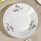 Блюдце Добрушский завод «Гуси», d=14 см, фарфор, рисунок микс, белое - Фото 4