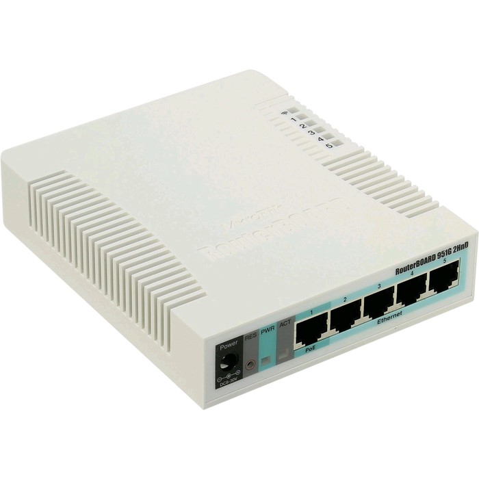 Маршрутизатор беспроводной MikroTik RB951G-2HND, 10/100/1000 Мбит, белый - фото 51315136