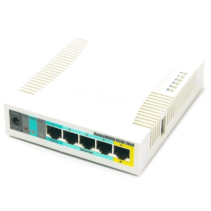 Маршрутизатор беспроводной MikroTik RB951UI-2HND, 10/100 Мбит, белый - фото 51297486