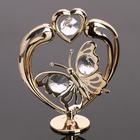 Сувенир "Сердце с бабочкой ",  с кристаллами - фото 2583074