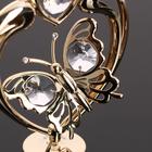 Сувенир "Сердце с бабочкой ",  с кристаллами - Фото 4