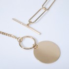 Кулон «Цепь» диск и звенья, цвет золото, 50 см - фото 21062593