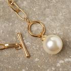 Кулон "Цепь" речной жемчуг, цвет белый в золоте, 40см - фото 25616788