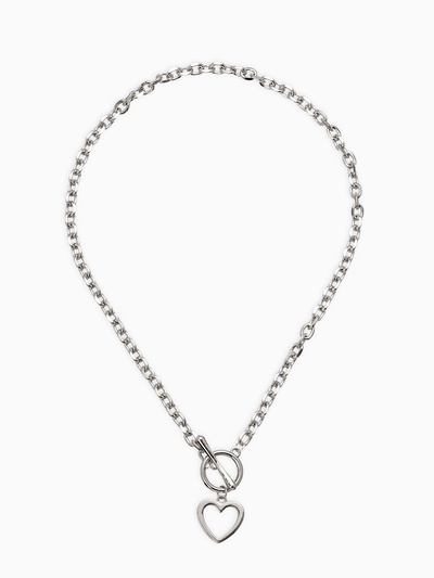 Кулон «Цепь» сердечко, цвет серебро, 45 см