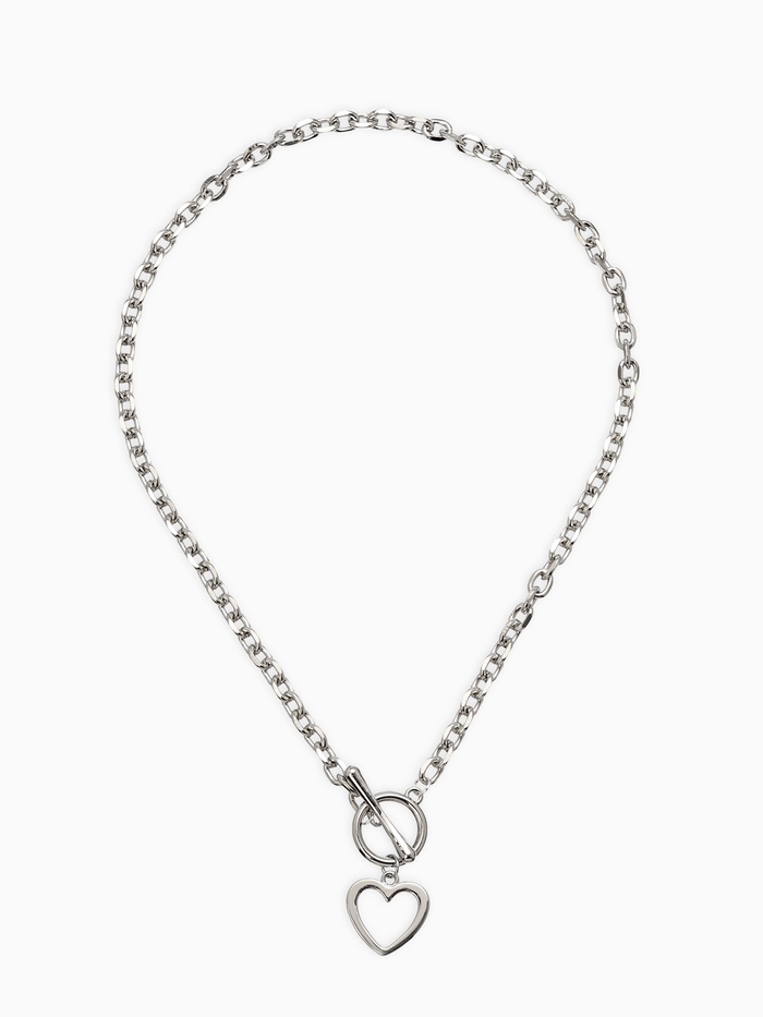 Кулон «Цепь» сердечко, цвет серебро, 45 см - Фото 1