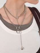 Кулон «Цепь» сердечко, цвет серебро, 45 см - Фото 2