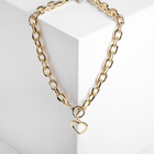 Колье «Цепь» сердечко, цвет золото, 45см - Фото 1