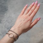 Браслет металл «Цепь» на кольце, цвет серебро, 17 см - фото 26596335