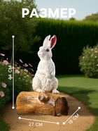Садовая фигура из гипса «Зайка на бревне», 44×18×27 см - Фото 2