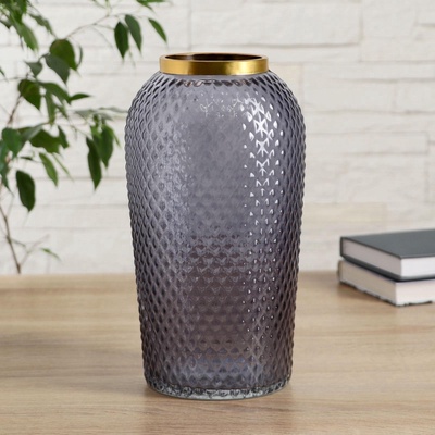 Ваза «Киркинес», 2.5 л, d=8.5 см, 26×13 см, стекло, черничный