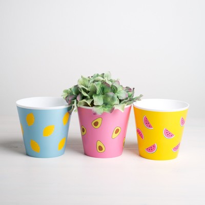 Набор кашпо для цветов 3 в 1 «Фрукты», 0.8 л, 11×12 см