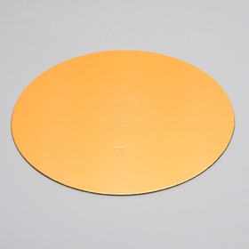 Подложка для торта, круглая, золото - белый, 22 см, 1.5 мм (комплект 10 шт)