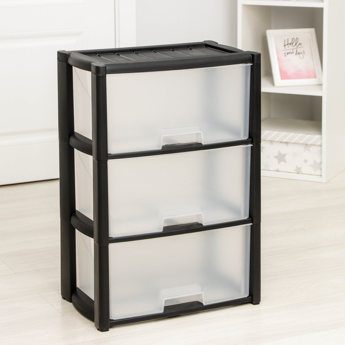 Комод 3-х секционный «Колорит», чёрный - Фото 1