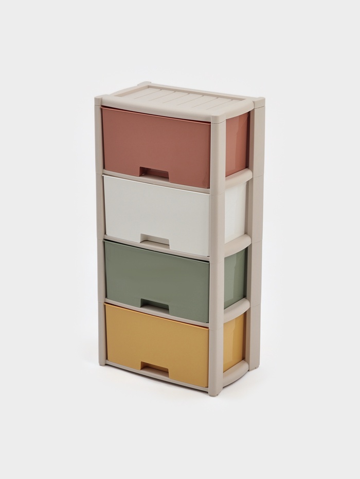 Комод 4-х секционный «Колорит», пластик, 47.5×30×94 см, МИКС - Фото 1