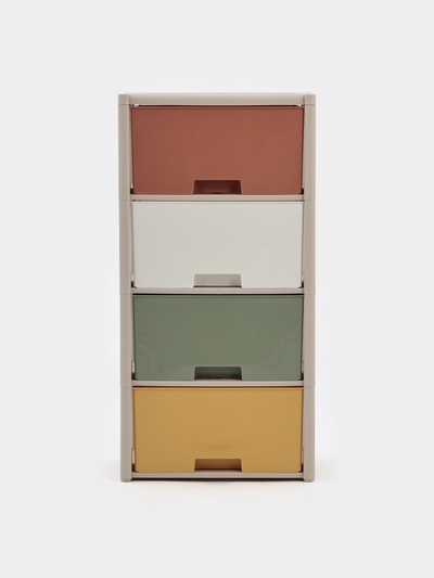 Комод 4-х секционный «Колорит», пластик, 47.5×30×94 см, МИКС