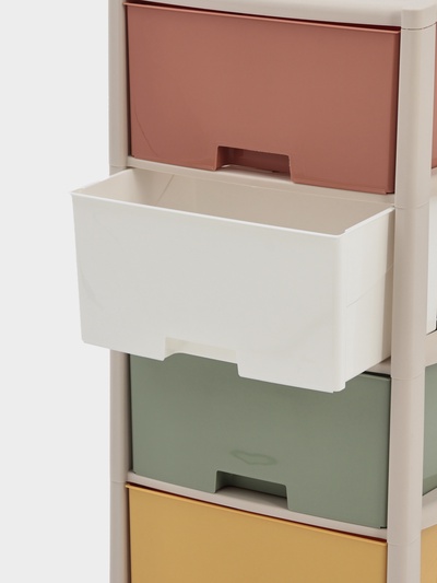 Комод 4-х секционный «Колорит», пластик, 47.5×30×94 см, МИКС