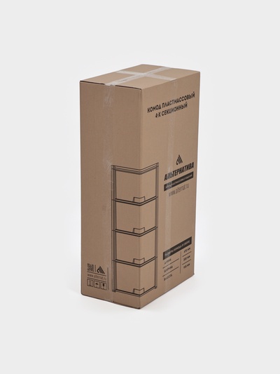 Комод 4-х секционный «Колорит», пластик, 47.5×30×94 см, МИКС