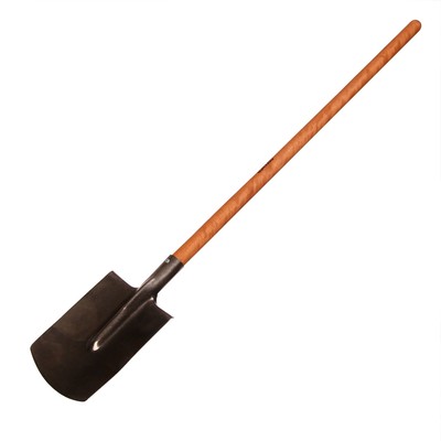Лопата штыковая, прямоугольная, L = 139 см, с деревянным черенком, МИКС